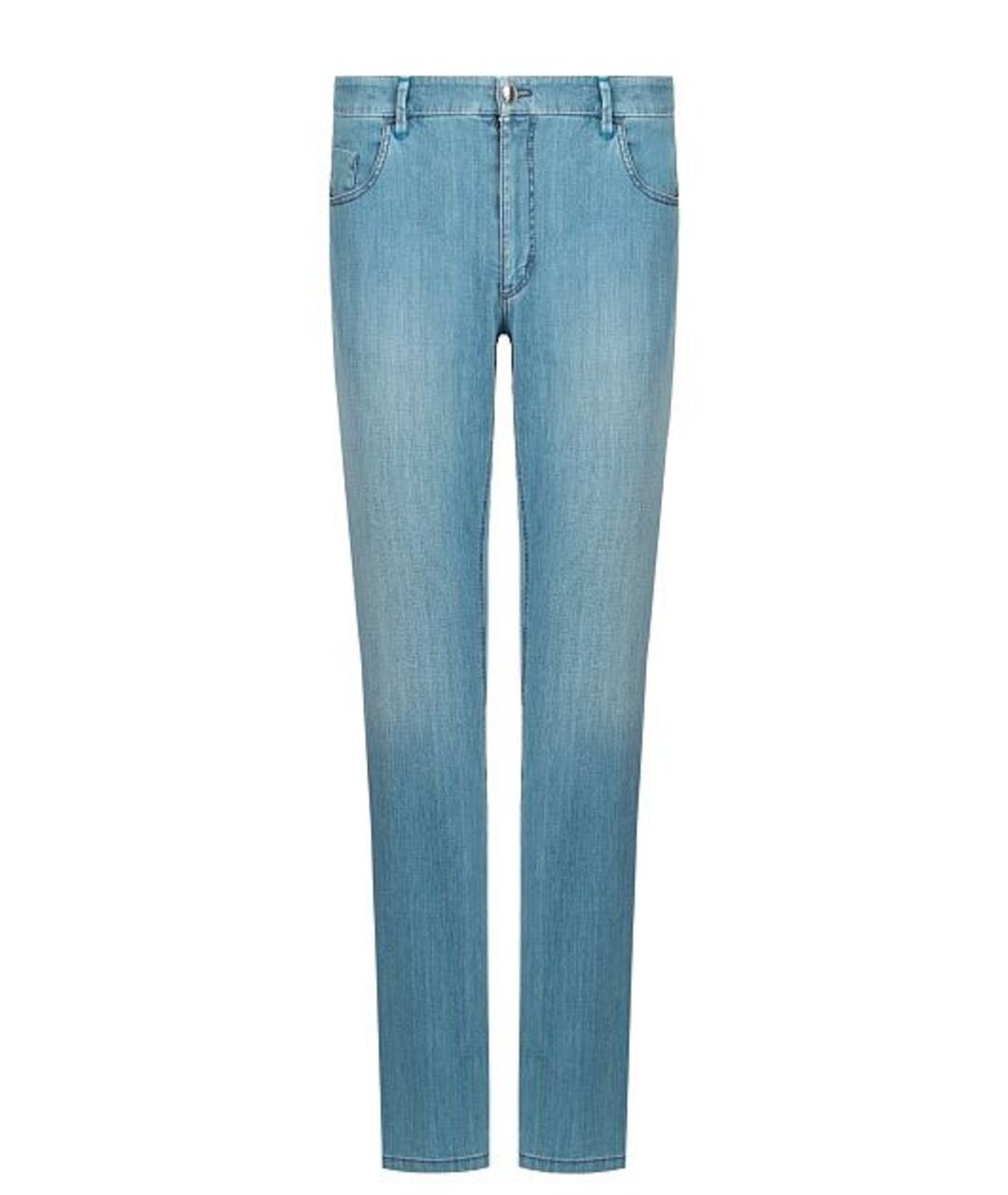 ZILLI Голубые хлопко-эластановые джинсы скинни, фото 1