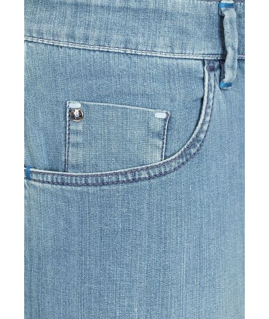 ZILLI Голубые хлопко-эластановые джинсы скинни, фото 6