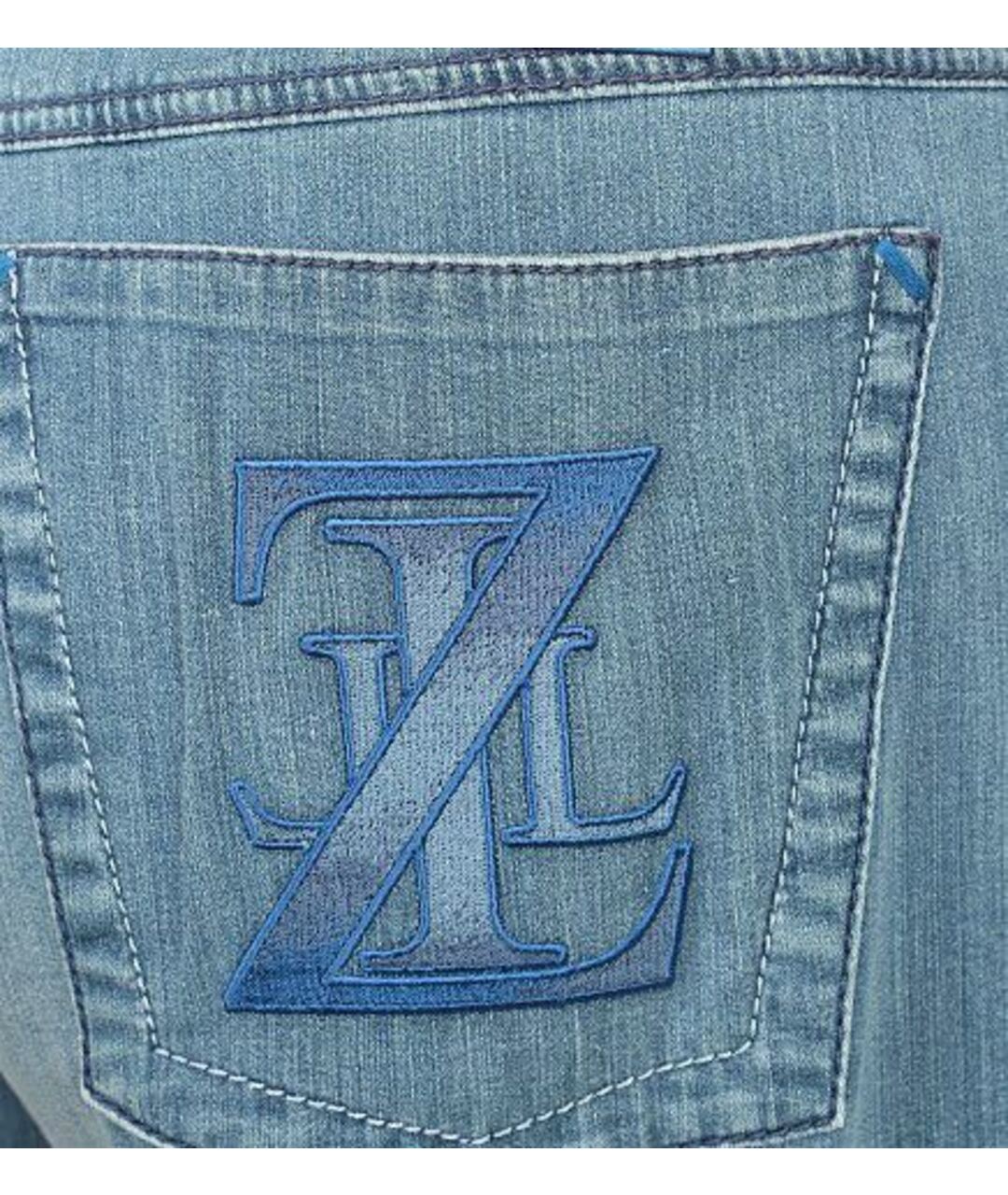 ZILLI Голубые хлопко-эластановые джинсы скинни, фото 4