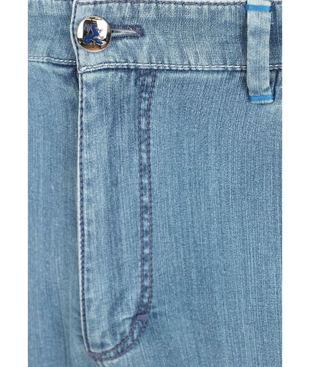 ZILLI Голубые хлопко-эластановые джинсы скинни, фото 5