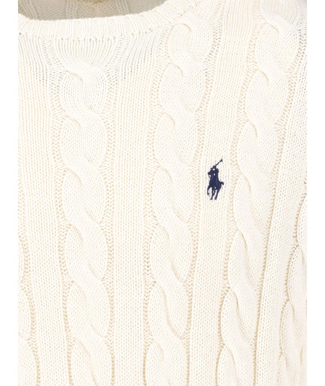 POLO RALPH LAUREN Бежевый хлопковый джемпер / свитер, фото 3