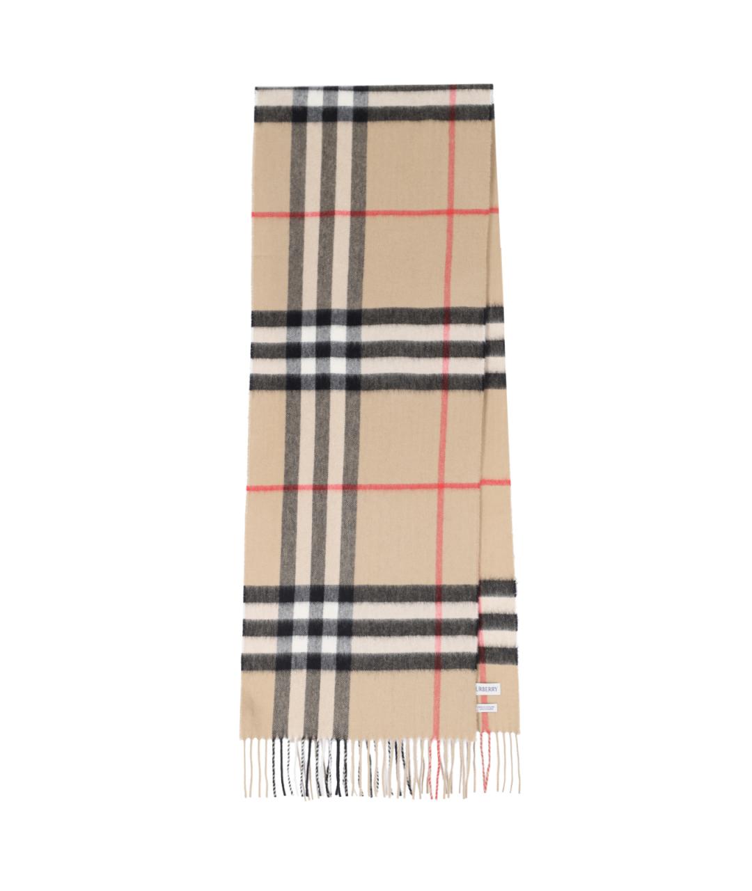 BURBERRY Бежевый кашемировый шарф, фото 1