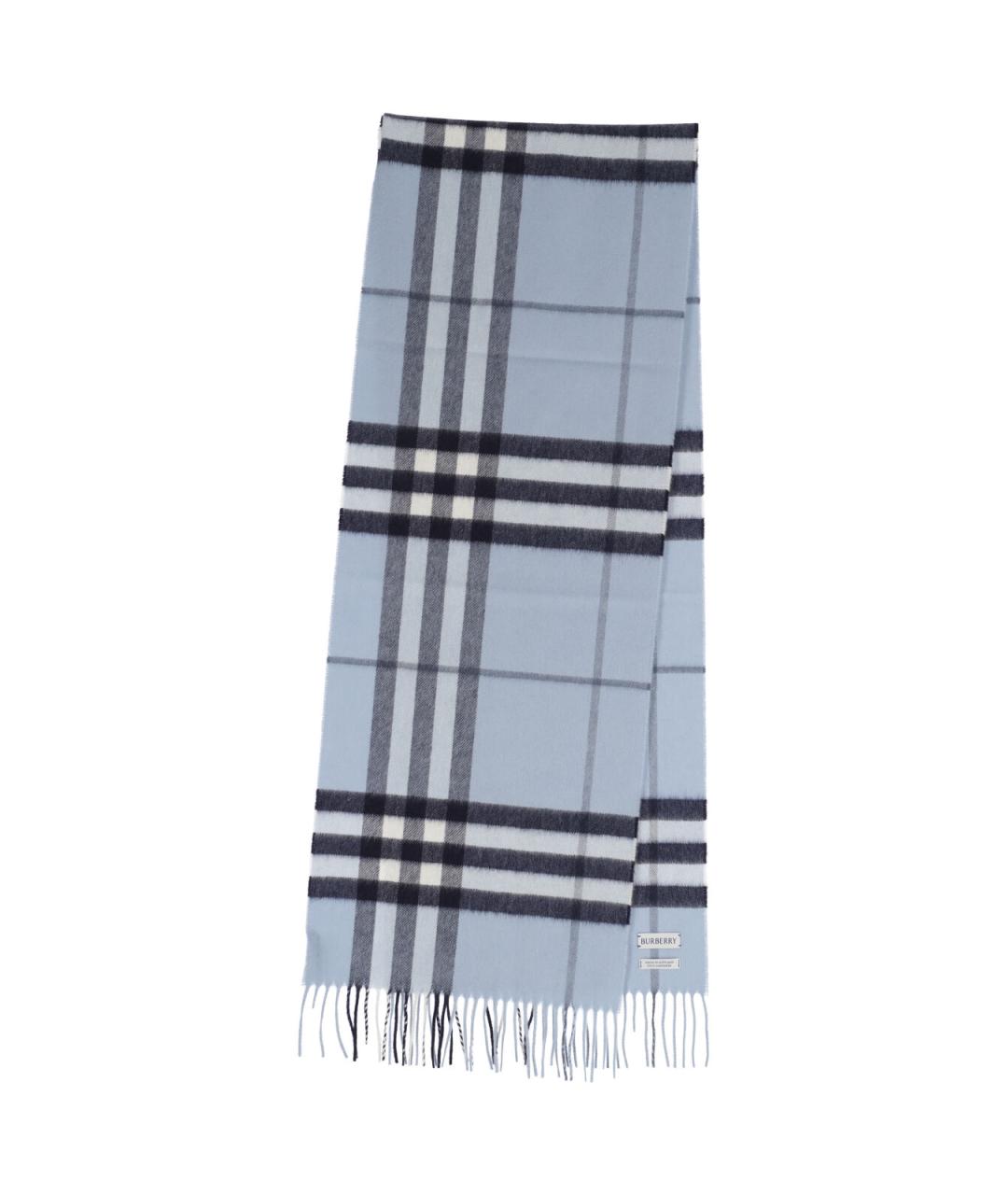 BURBERRY Голубой кашемировый шарф, фото 1