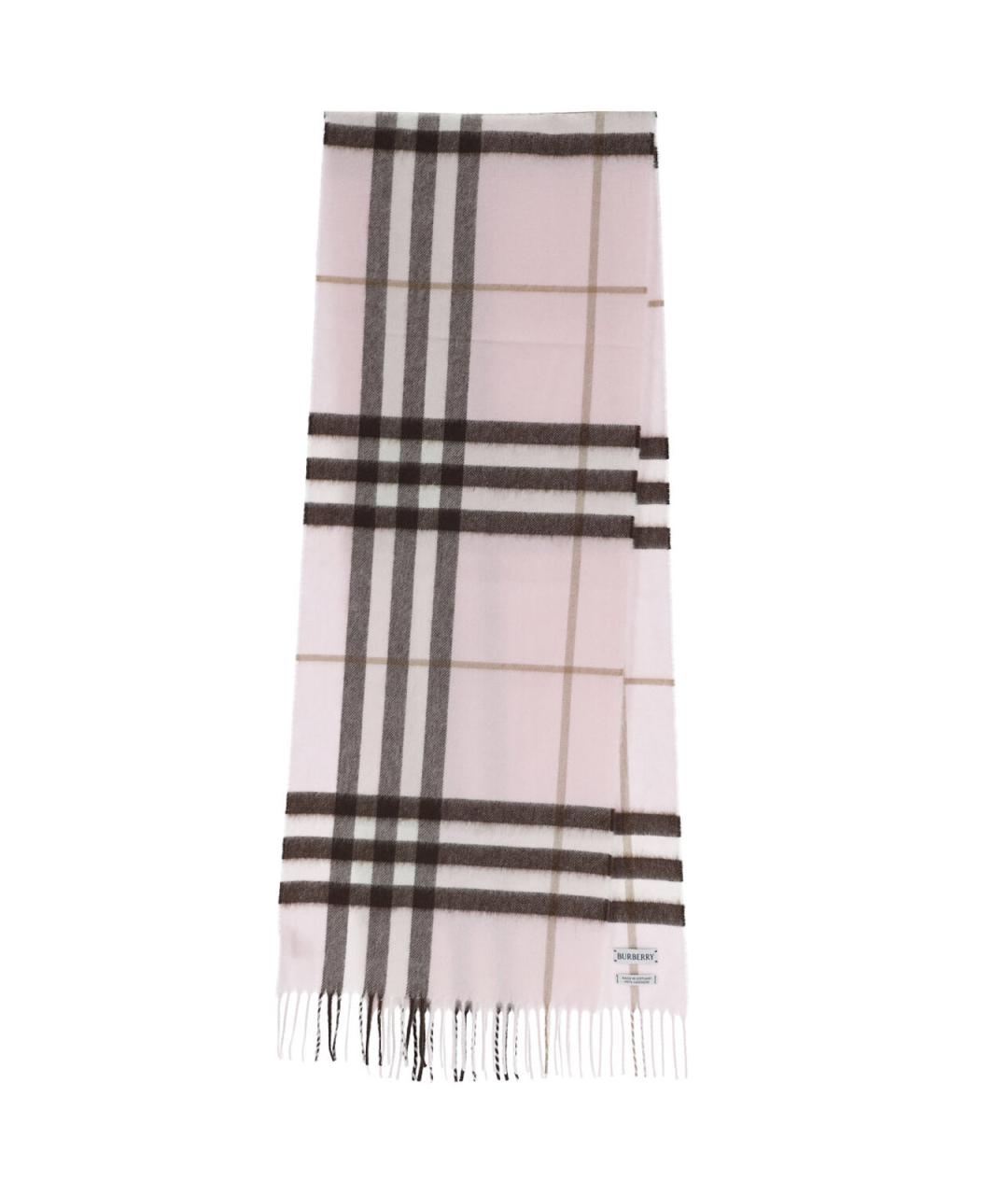 BURBERRY Розовый кашемировый шарф, фото 1
