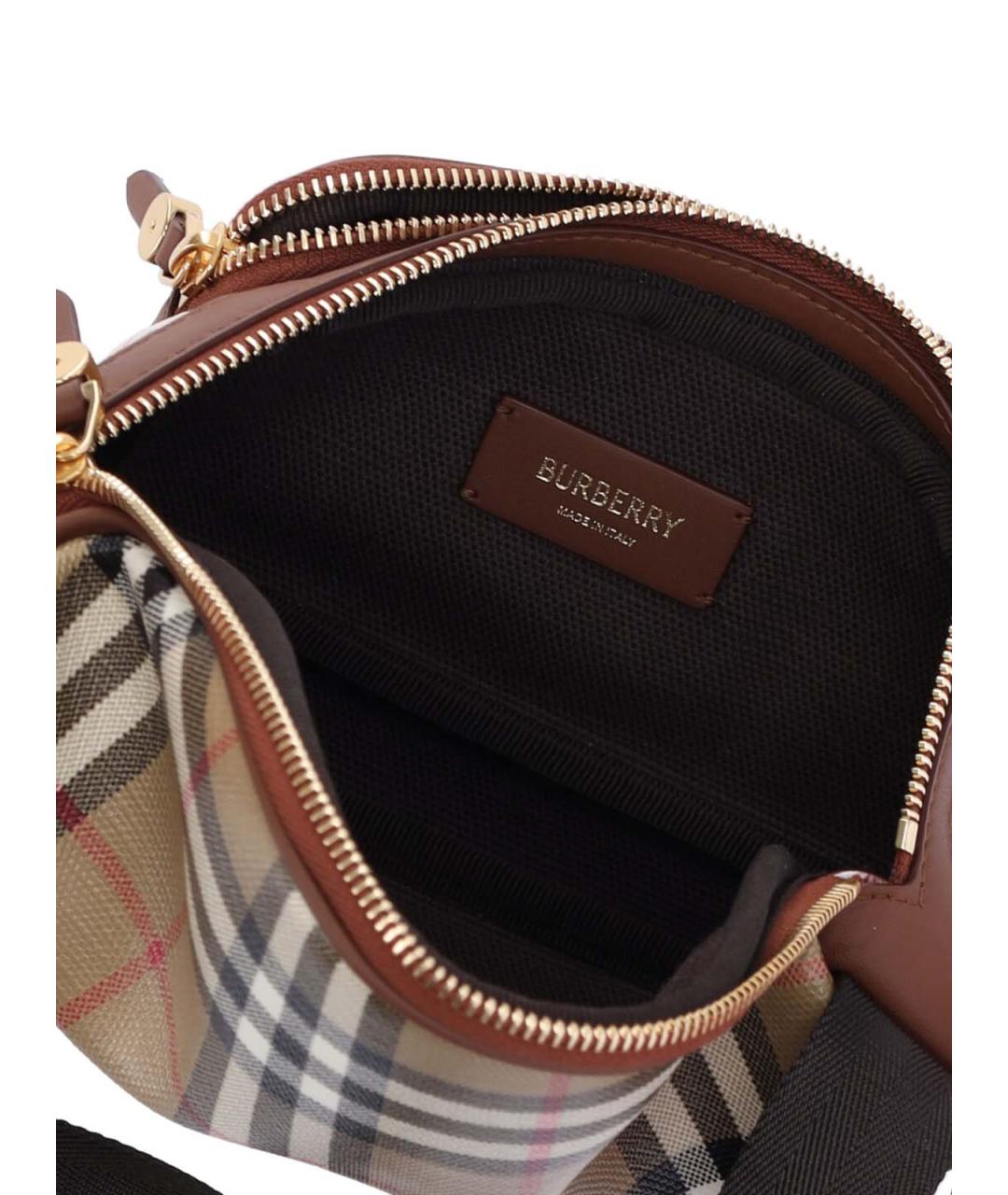 BURBERRY Бежевая тканевая поясная сумка, фото 4
