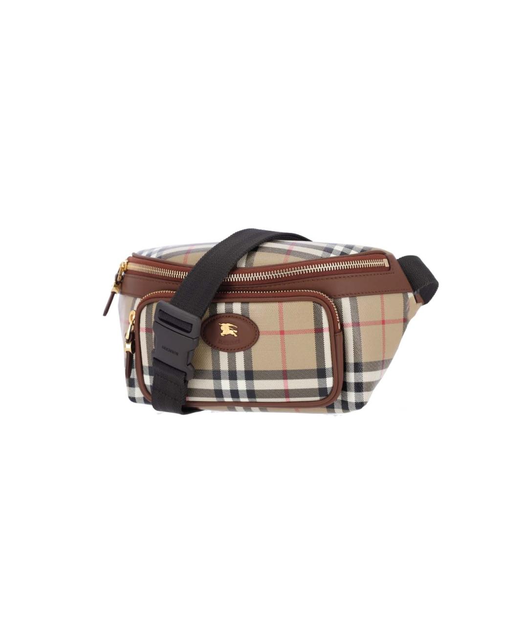BURBERRY Бежевая тканевая поясная сумка, фото 2