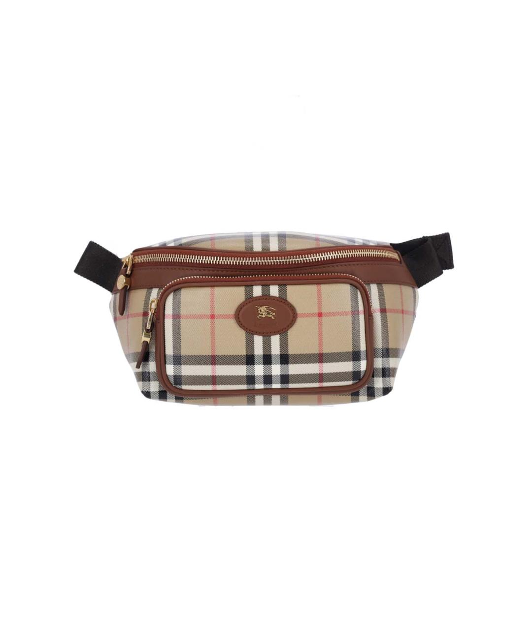 BURBERRY Бежевая тканевая поясная сумка, фото 1