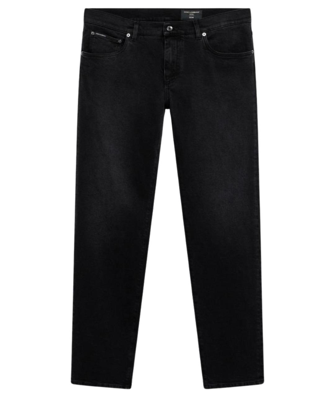 DOLCE&GABBANA Черные хлопковые прямые джинсы, фото 3