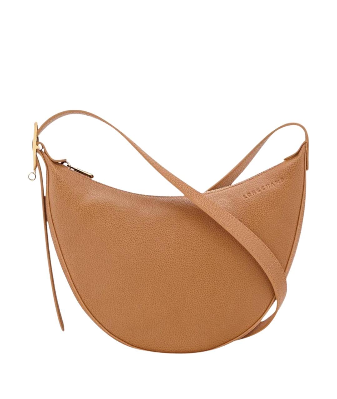 LONGCHAMP Коричневая кожаная сумка через плечо, фото 1