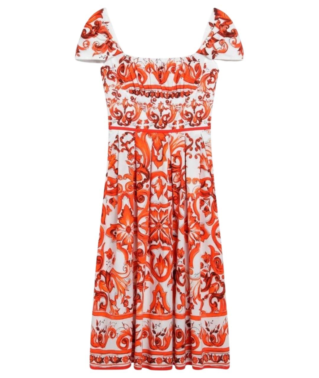 DOLCE&GABBANA Оранжевое хлопковое повседневное платье, фото 1
