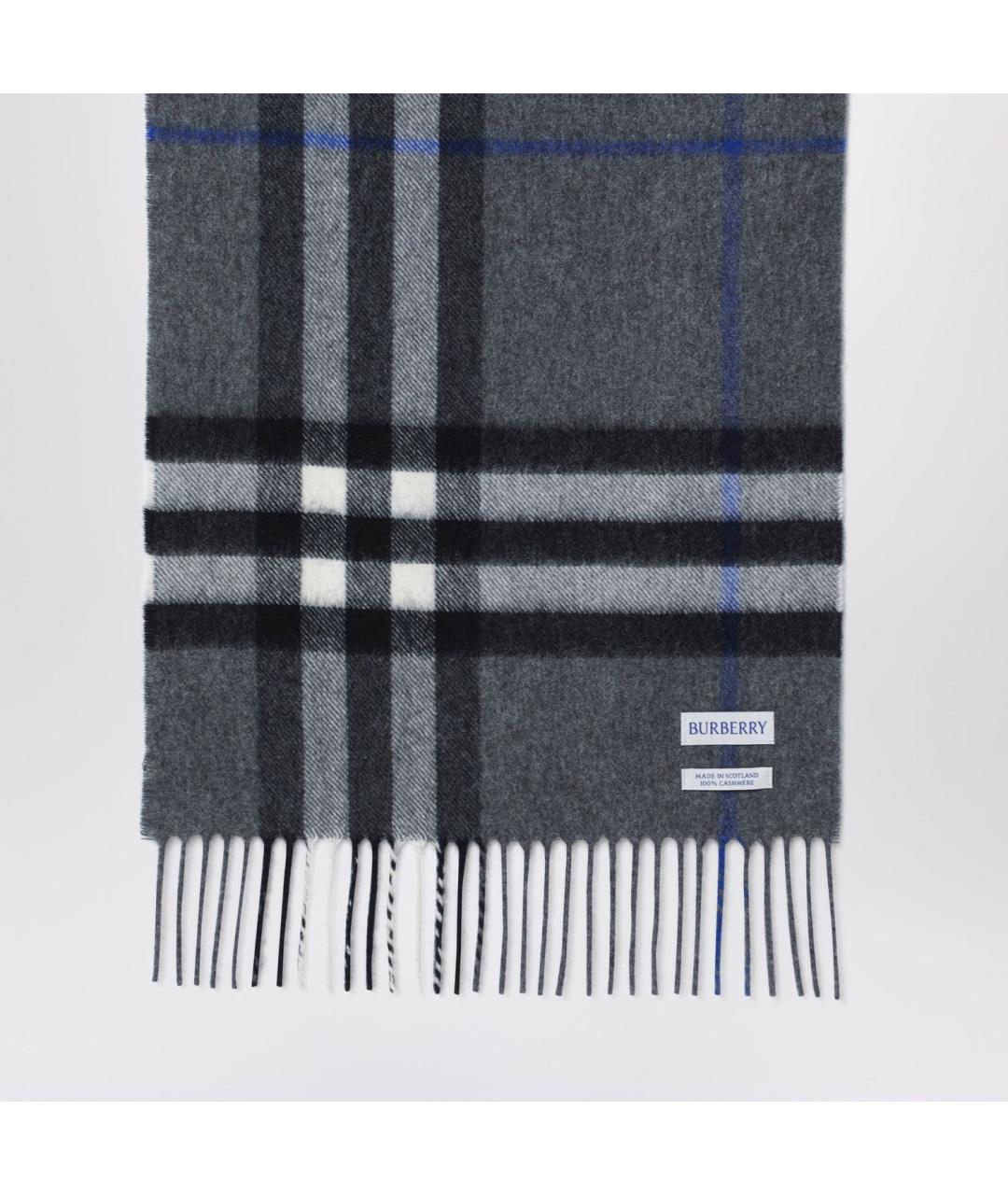 BURBERRY Серый кашемировый шарф, фото 2