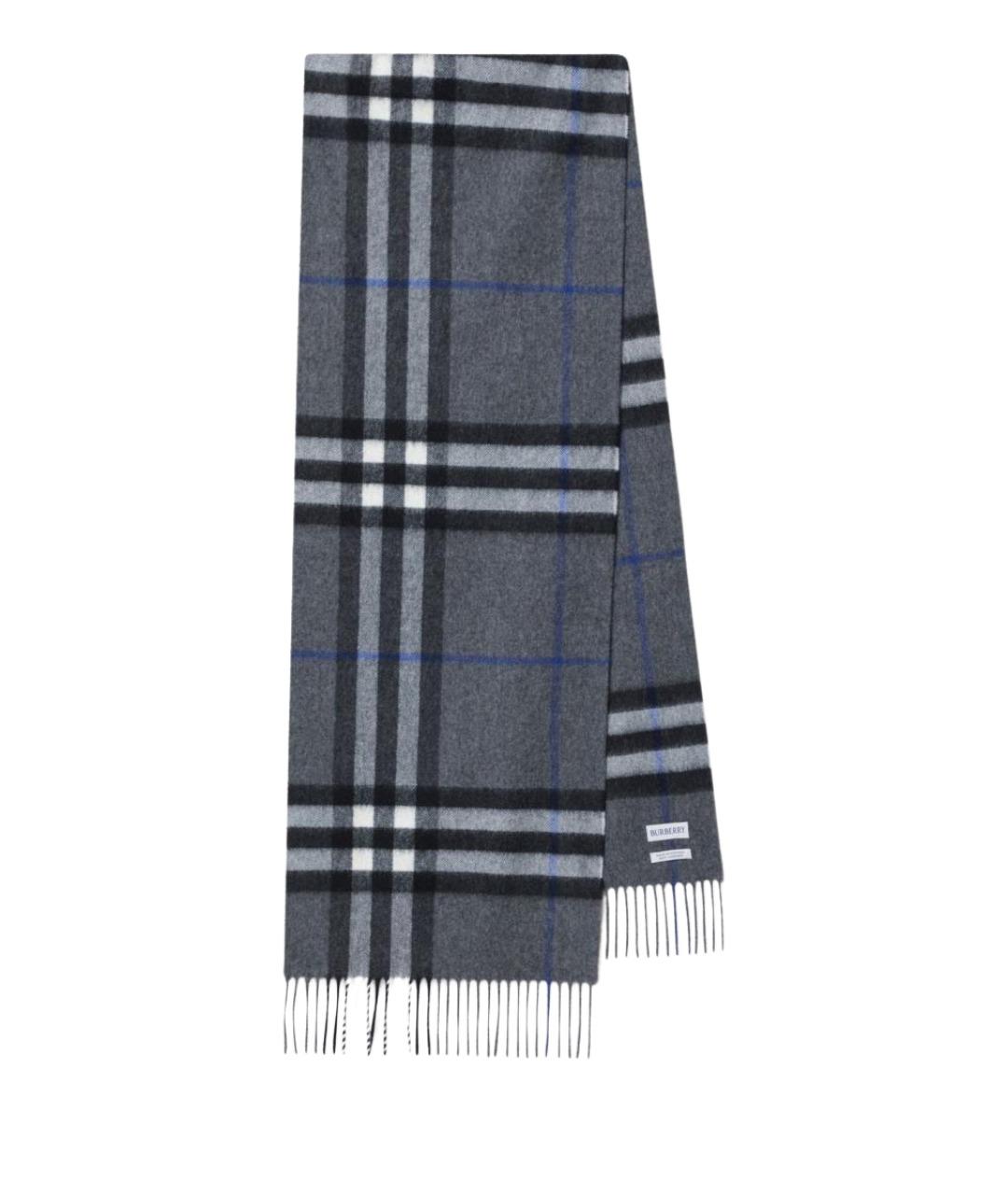 BURBERRY Серый кашемировый шарф, фото 1