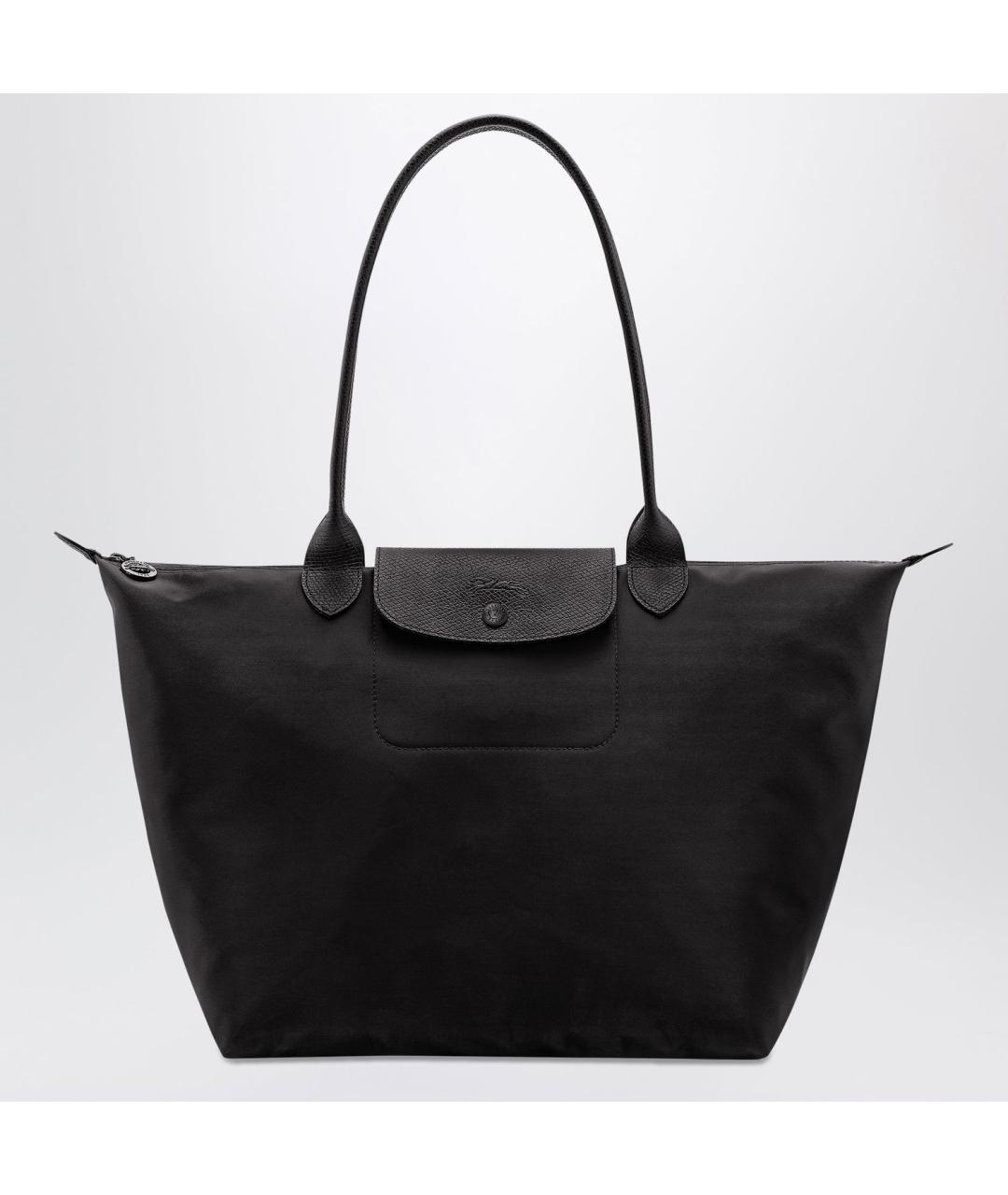 LONGCHAMP Черная тканевая сумка тоут, фото 3
