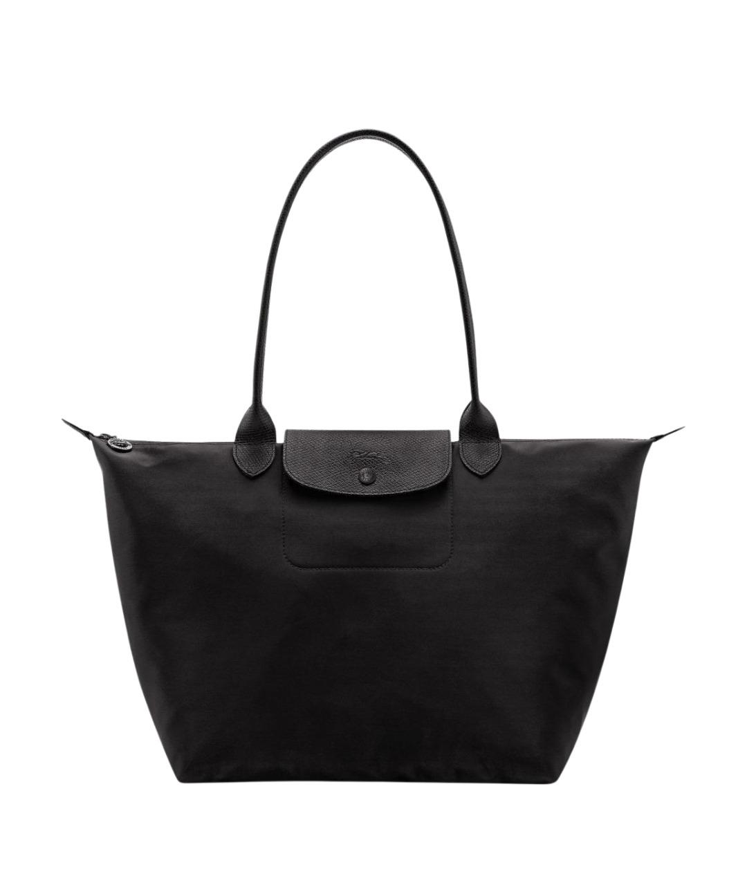 LONGCHAMP Черная тканевая сумка тоут, фото 1