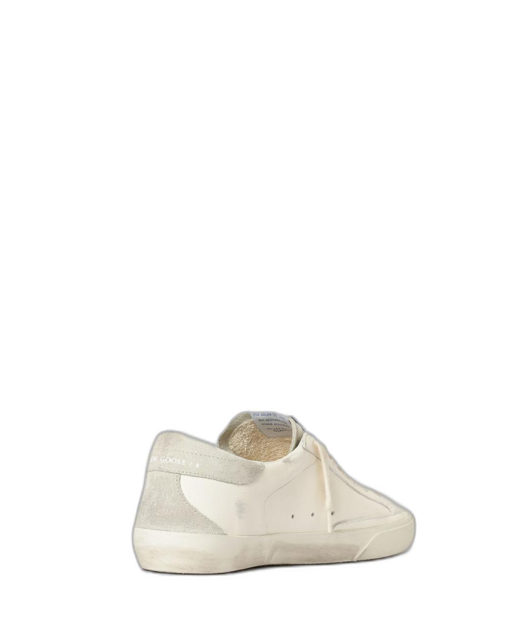 GOLDEN GOOSE Белые кожаные низкие кроссовки / кеды, фото 3