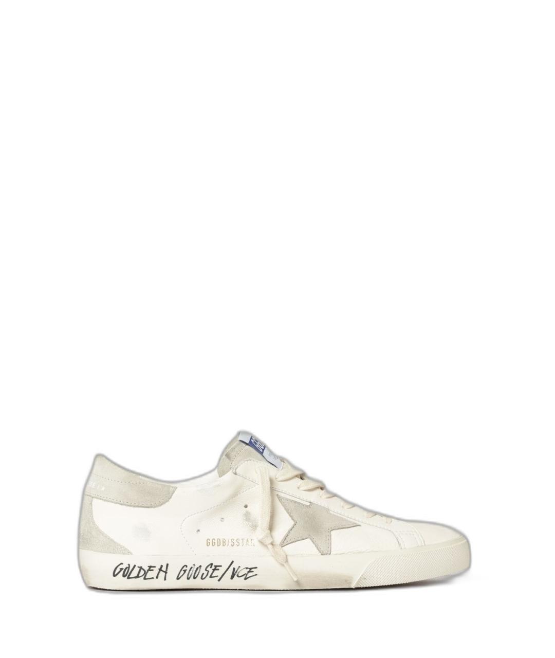 GOLDEN GOOSE Белые кожаные низкие кроссовки / кеды, фото 1