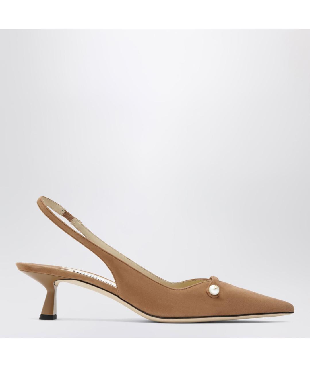 JIMMY CHOO Коричневые замшевые туфли, фото 3