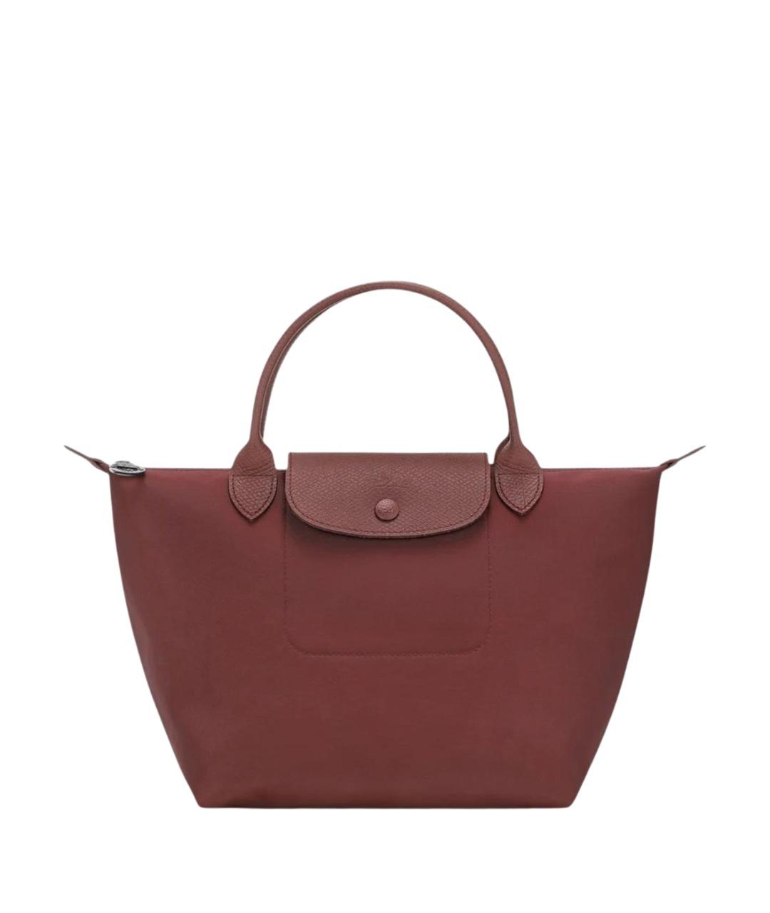 LONGCHAMP Бордовая тканевая сумка с короткими ручками, фото 1
