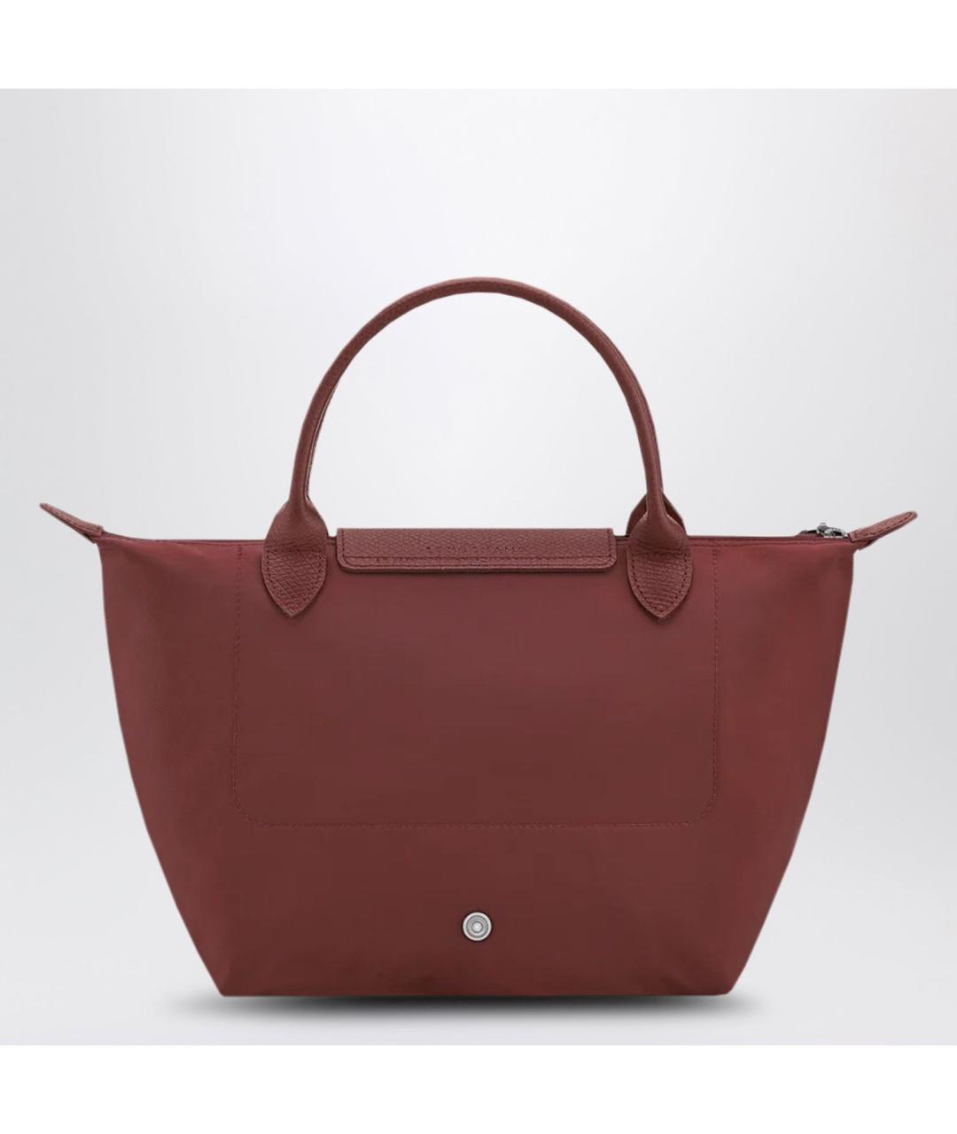 LONGCHAMP Бордовая тканевая сумка с короткими ручками, фото 2