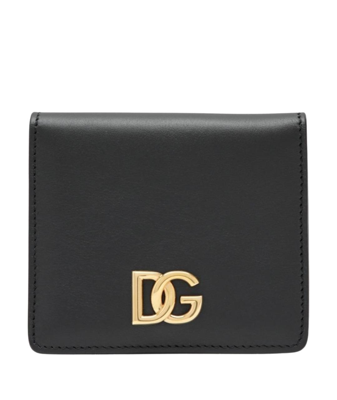 DOLCE&GABBANA Черный кожаный кошелек, фото 1