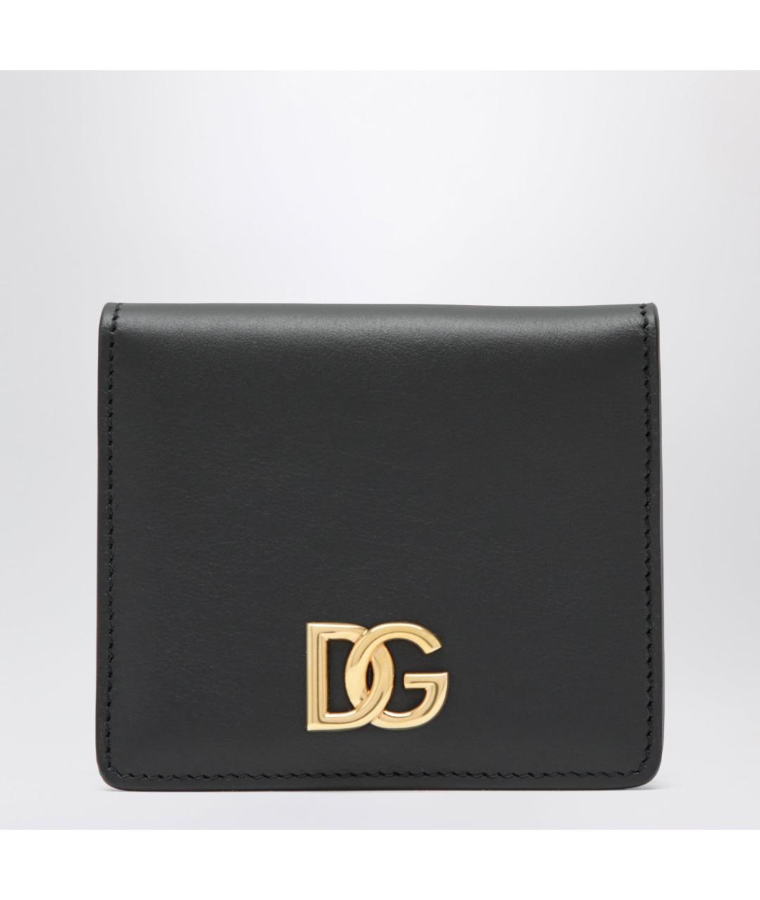 DOLCE&GABBANA Черный кожаный кошелек, фото 3
