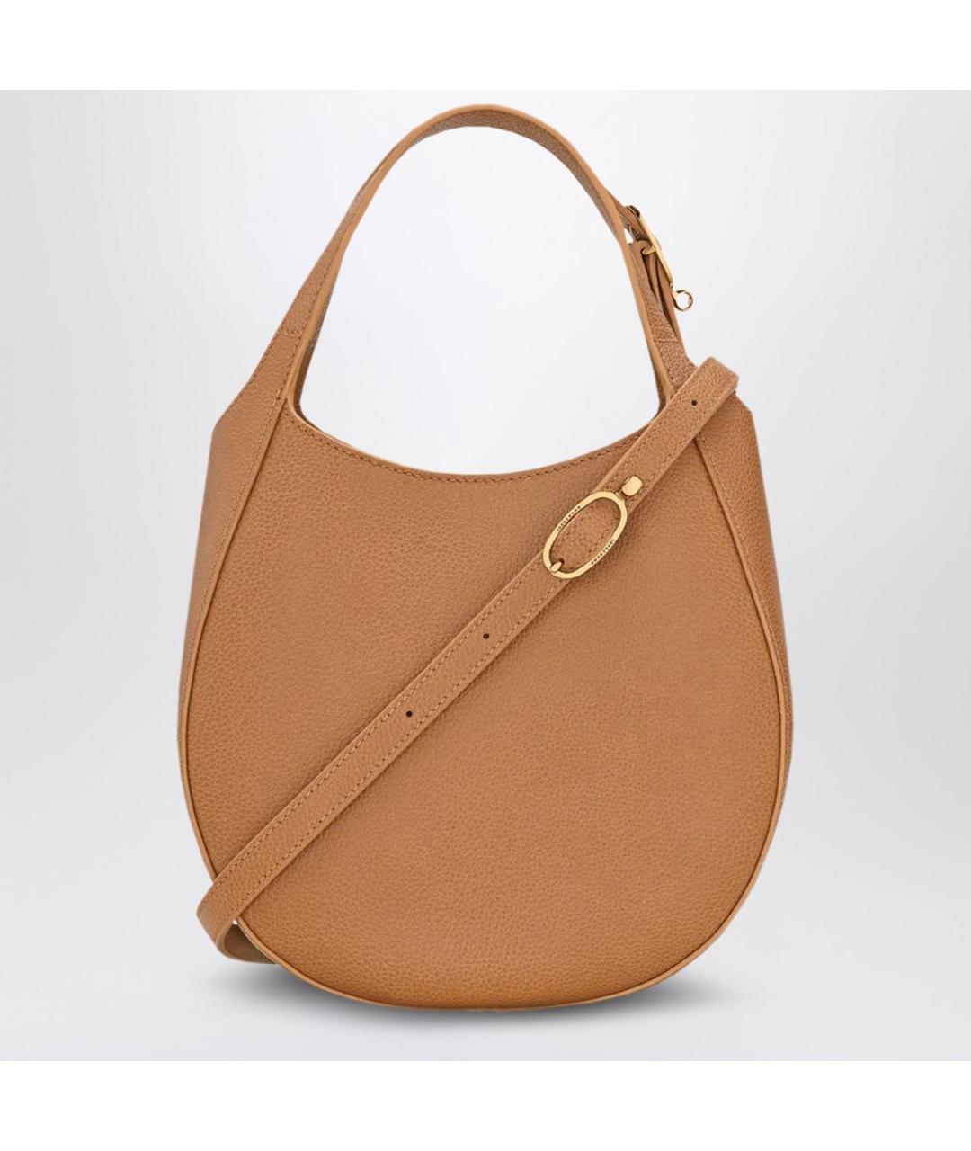 LONGCHAMP Коричневая кожаная сумка через плечо, фото 2