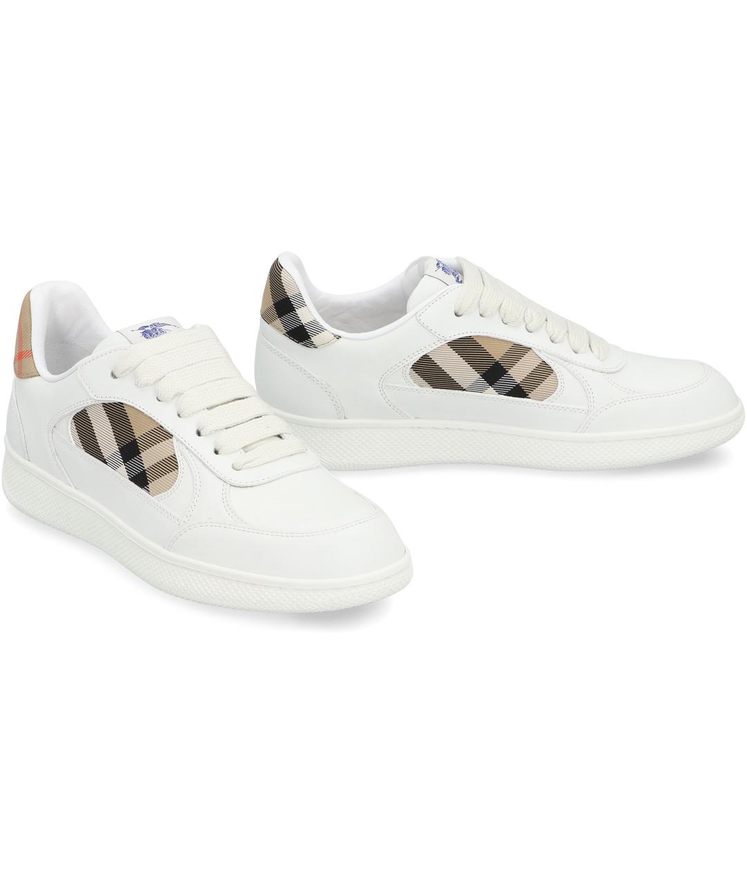 BURBERRY Белые кожаные кроссовки, фото 3