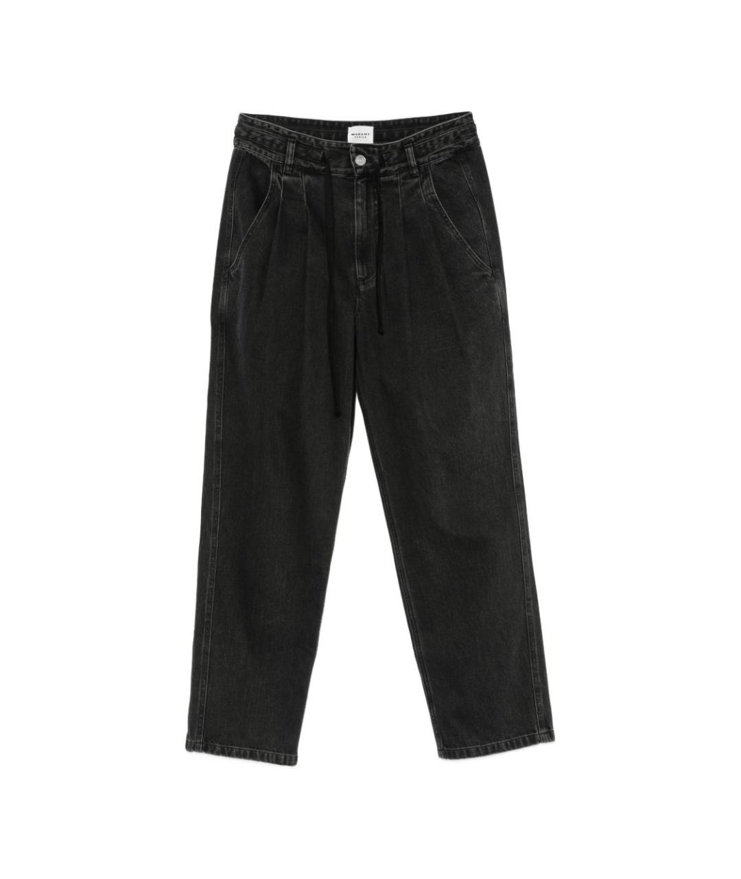 ISABEL MARANT ETOILE Черные хлопковые прямые брюки, фото 1