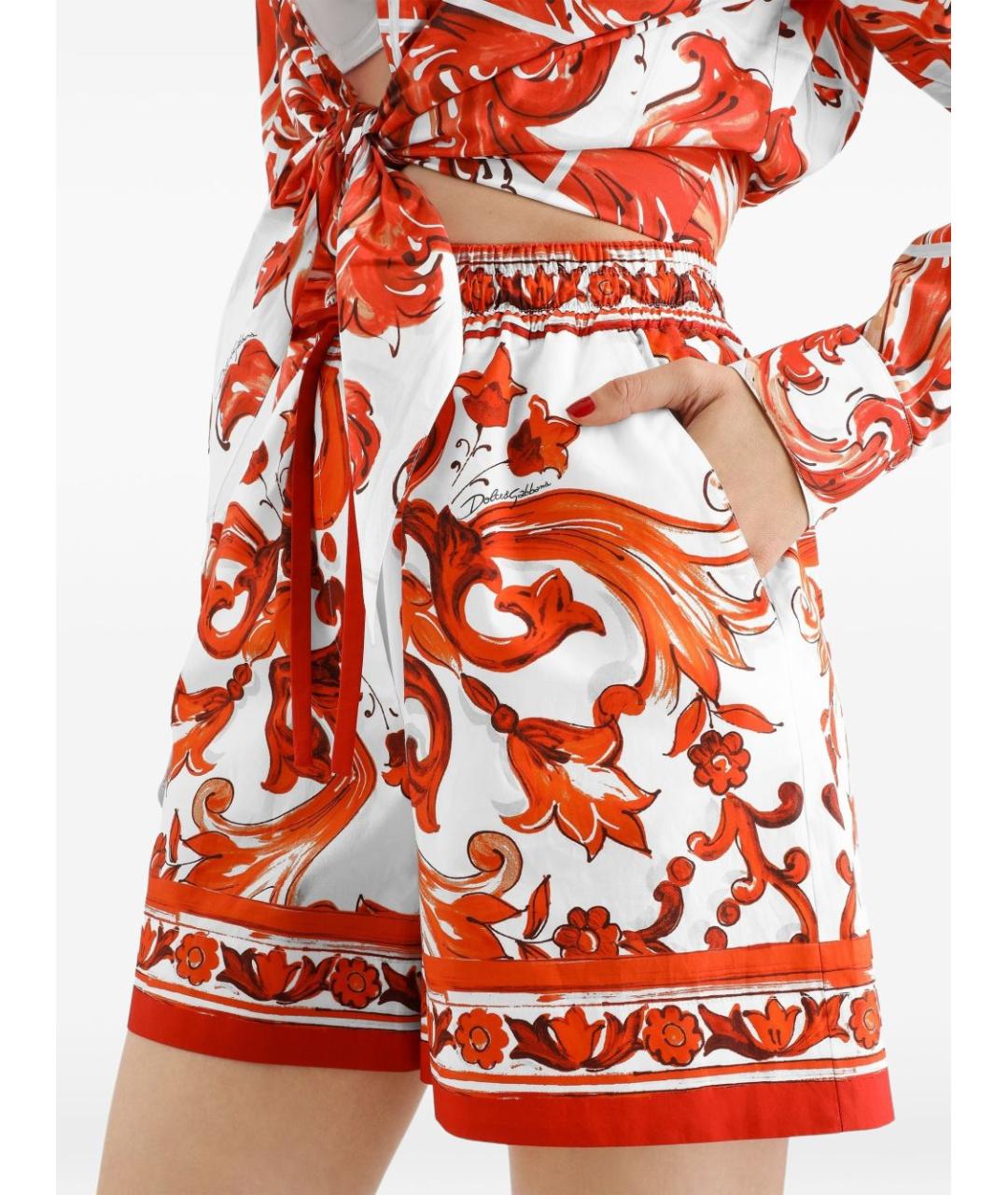 DOLCE&GABBANA Оранжевые хлопковые шорты, фото 4