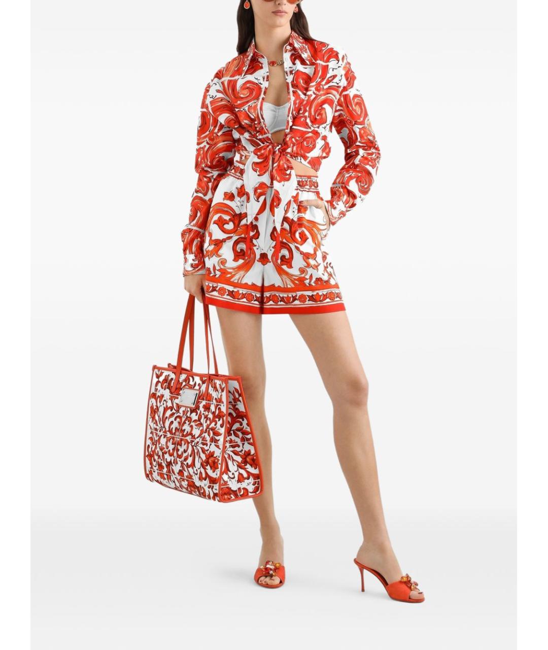 DOLCE&GABBANA Оранжевые хлопковые шорты, фото 3
