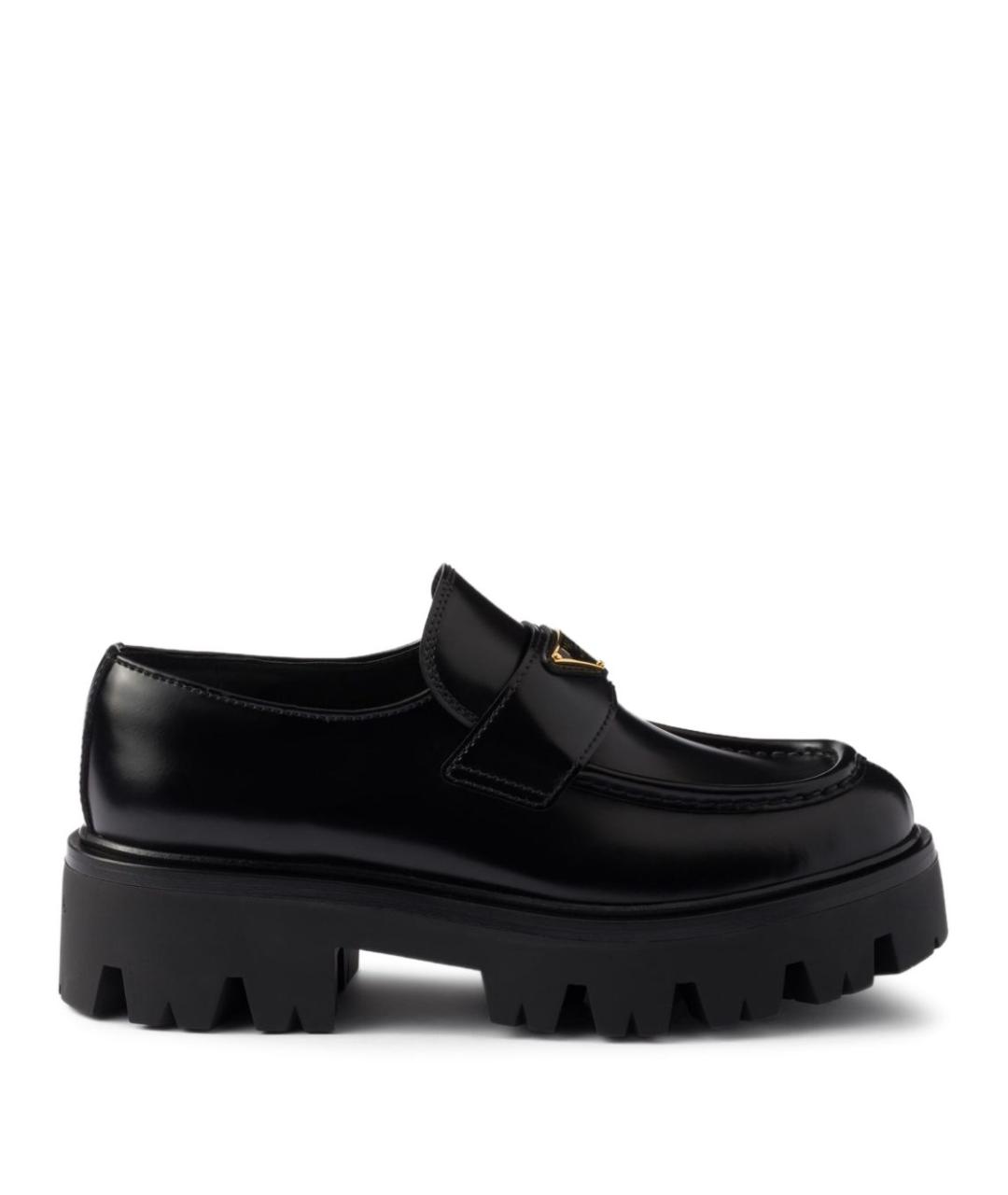 PRADA Черные кожаные лоферы, фото 1