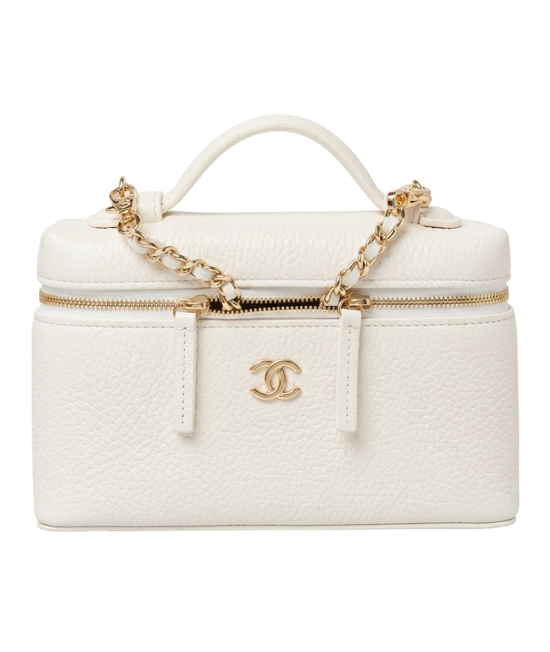 CHANEL Белая кожаная косметичка, фото 1