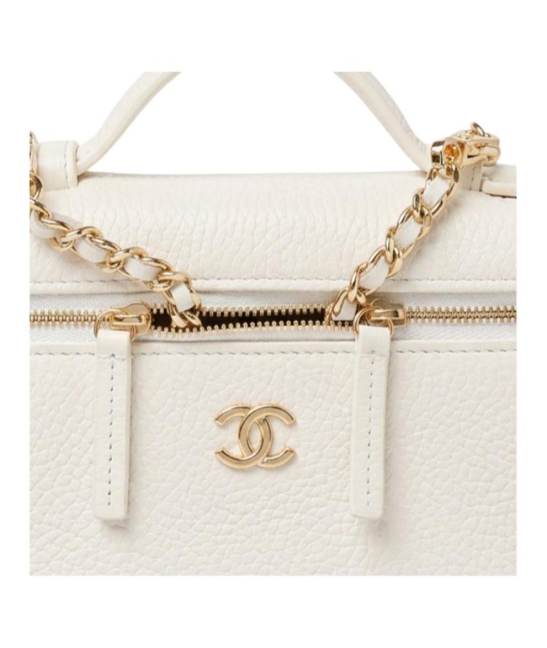 CHANEL Белая кожаная косметичка, фото 2