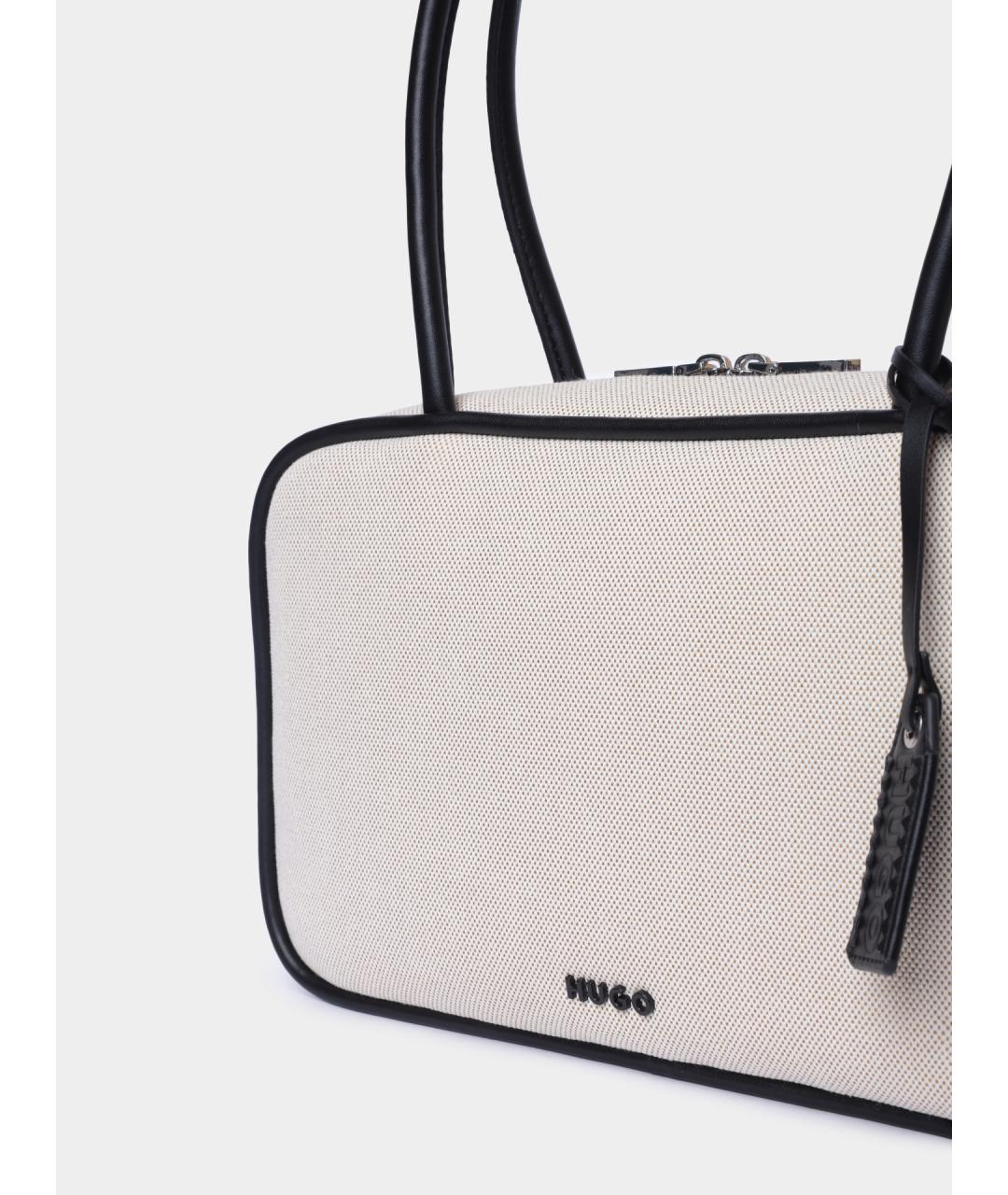 HUGO BOSS Белая тканевая сумка через плечо, фото 3