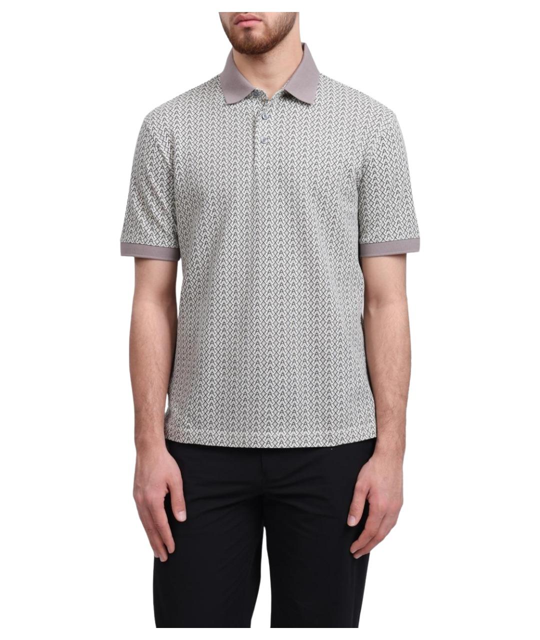 ARMANI EXCHANGE Бежевое хлопковое поло с коротким рукавом, фото 1