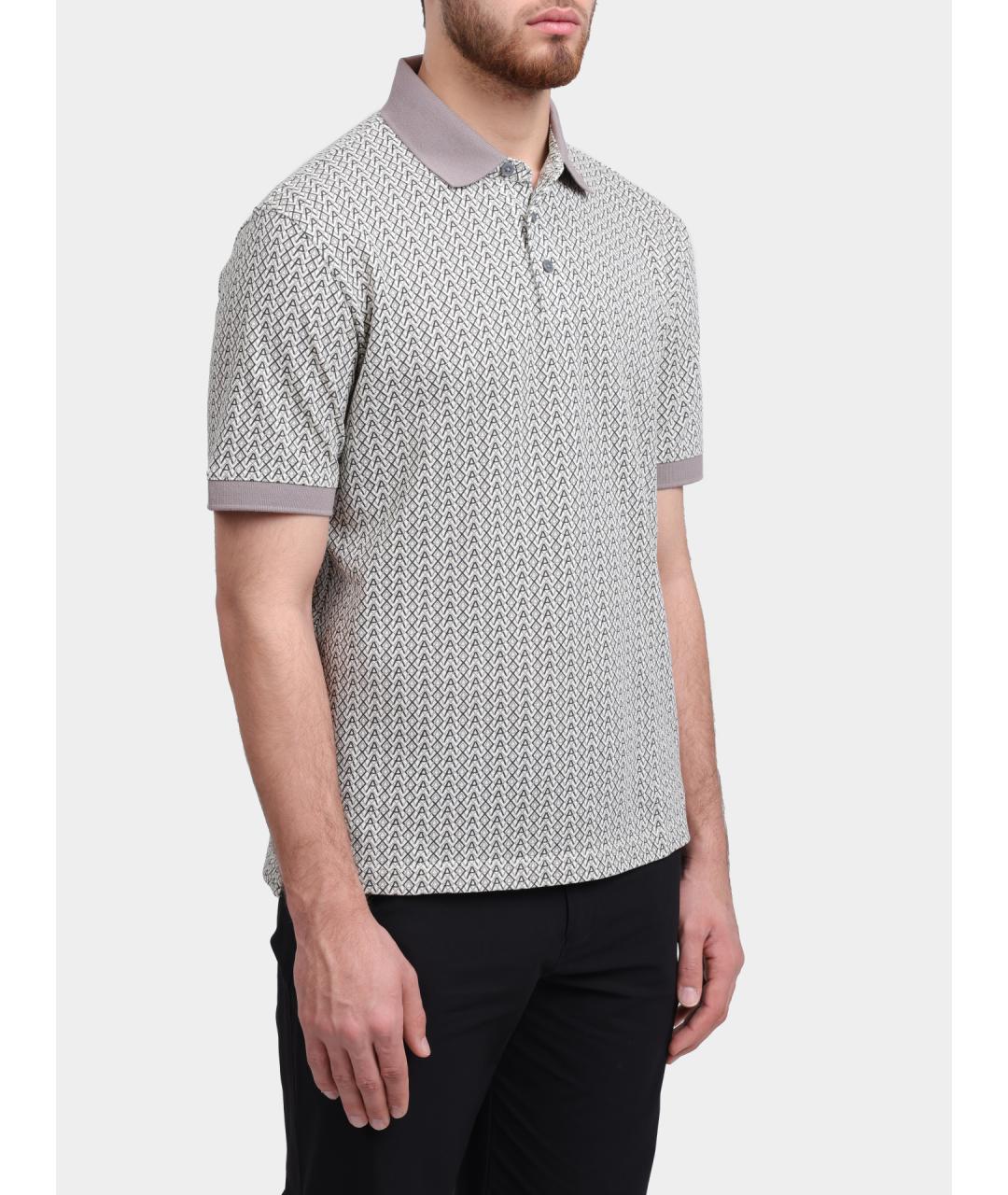 ARMANI EXCHANGE Бежевое хлопковое поло с коротким рукавом, фото 4