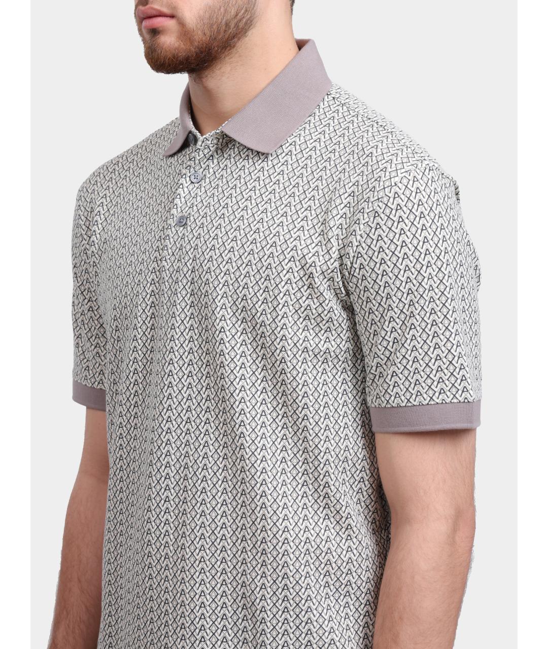 ARMANI EXCHANGE Бежевое хлопковое поло с коротким рукавом, фото 3