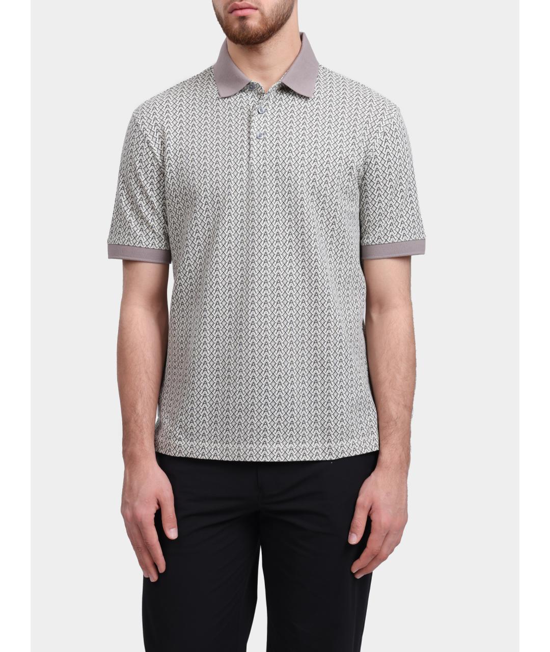 ARMANI EXCHANGE Бежевое хлопковое поло с коротким рукавом, фото 6
