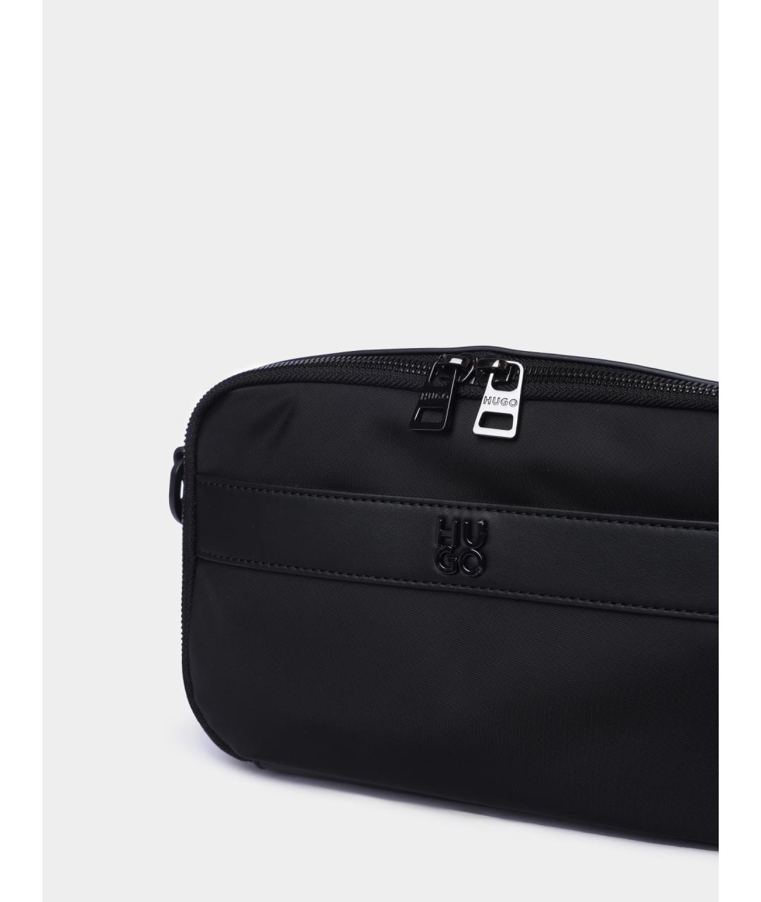 HUGO BOSS Черная синтетическая сумка на плечо, фото 4