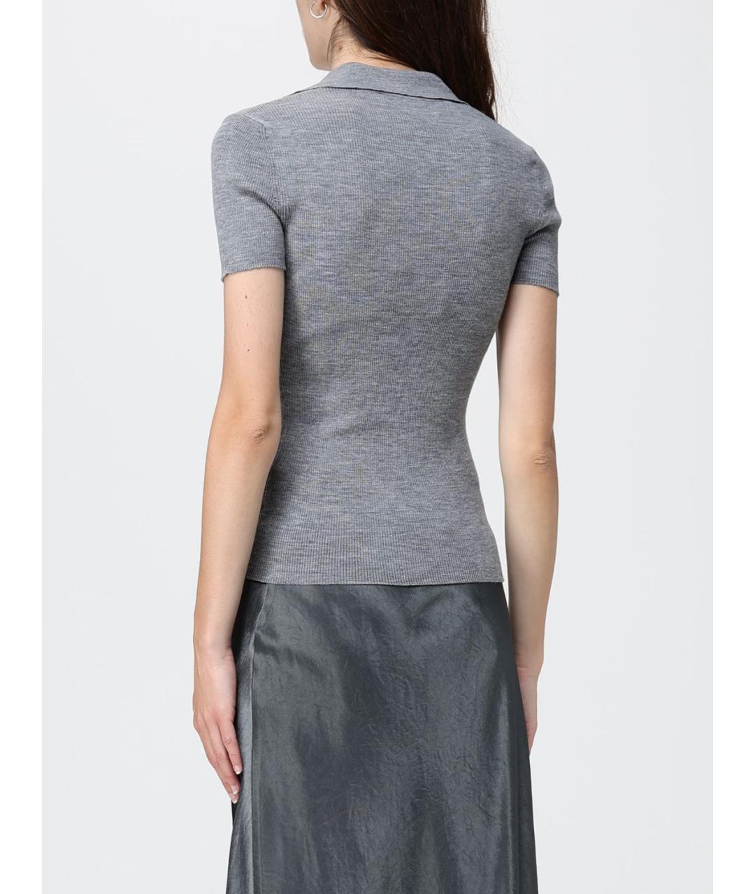 MAX MARA Серая хлопковая блузы, фото 3