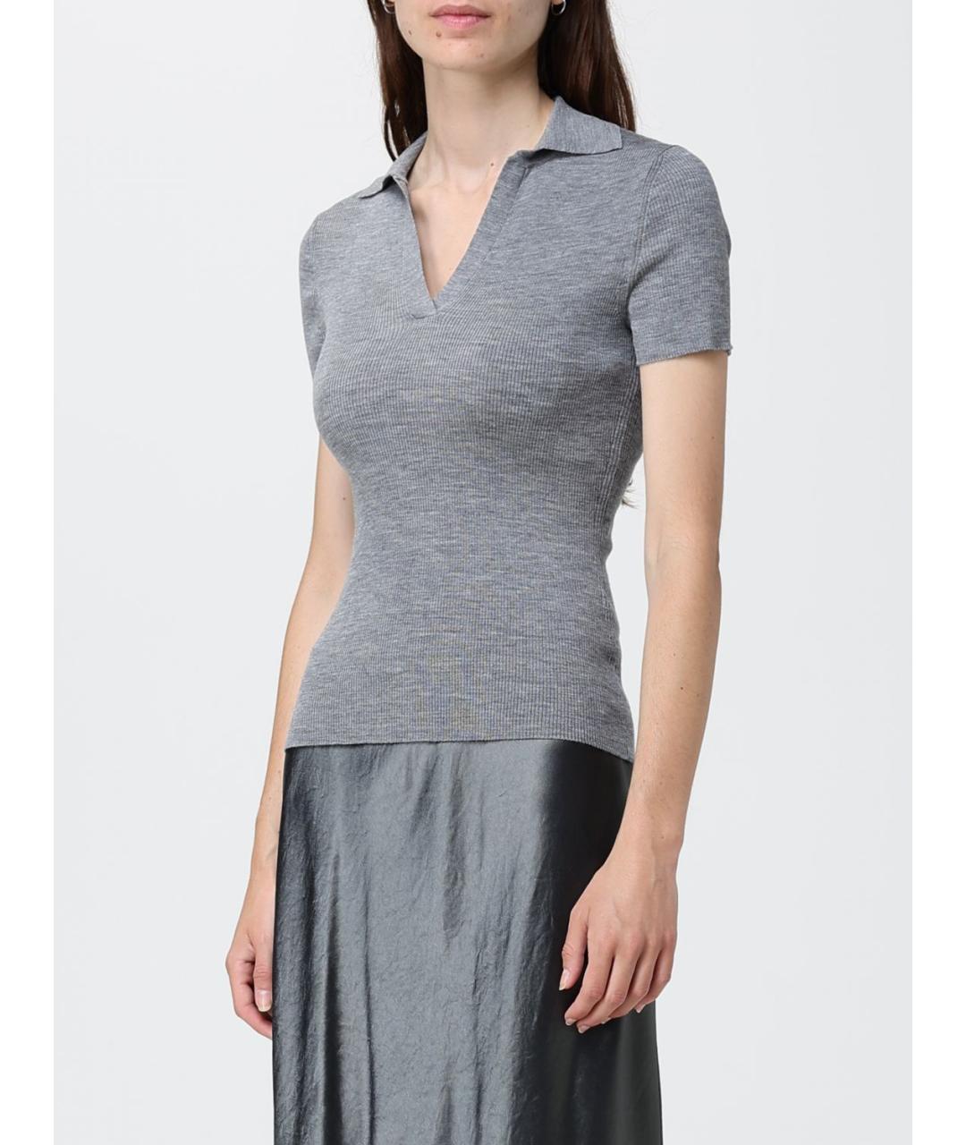 MAX MARA Серая хлопковая блузы, фото 4