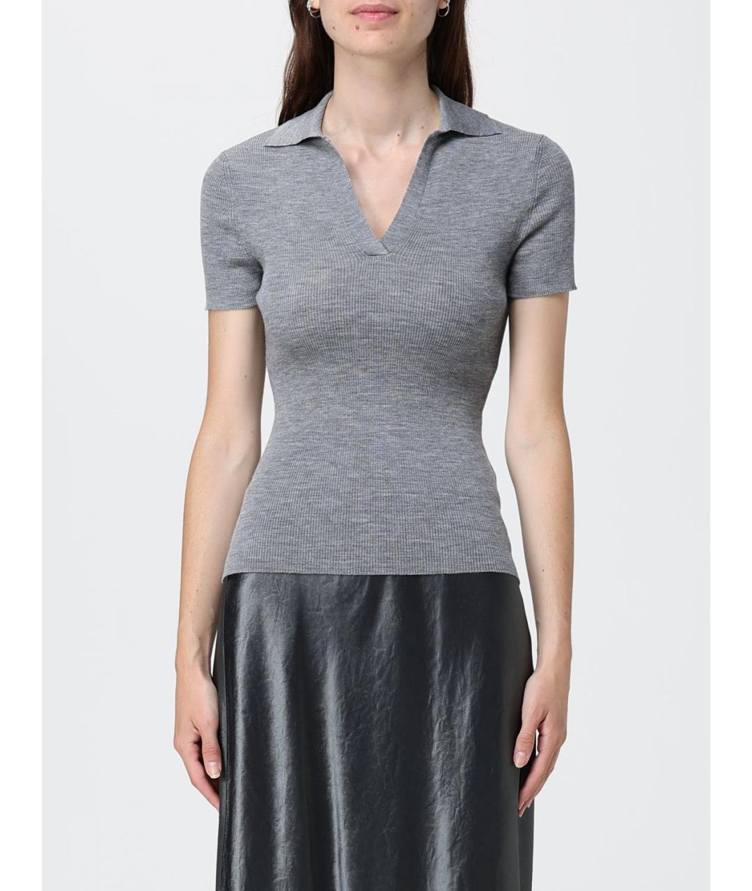 MAX MARA Серая хлопковая блузы, фото 1