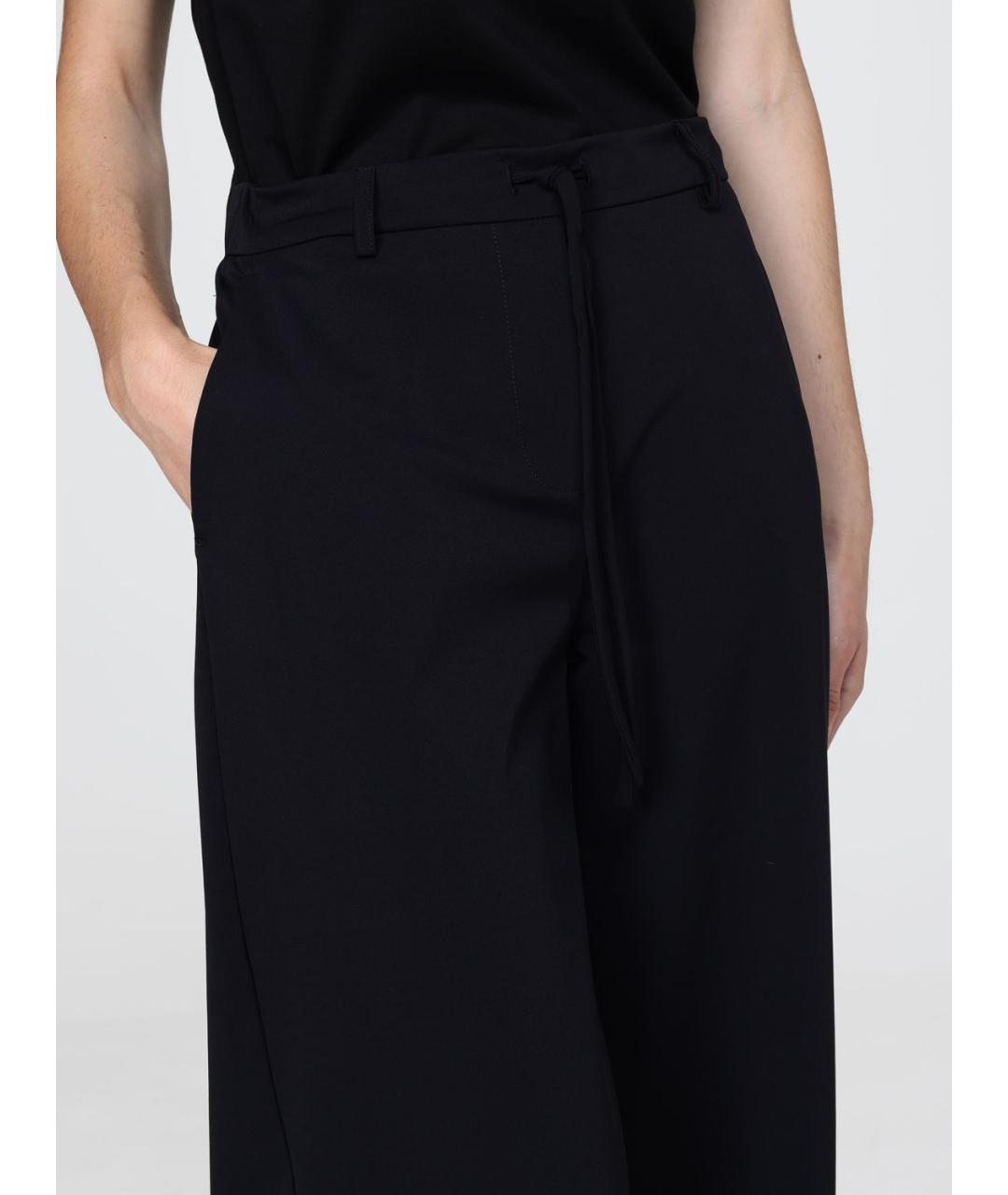 MAX MARA Черные полиамидовые прямые брюки, фото 5