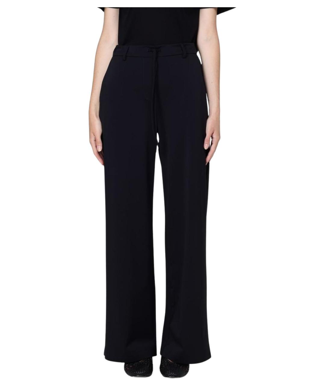 MAX MARA Черные полиамидовые прямые брюки, фото 1