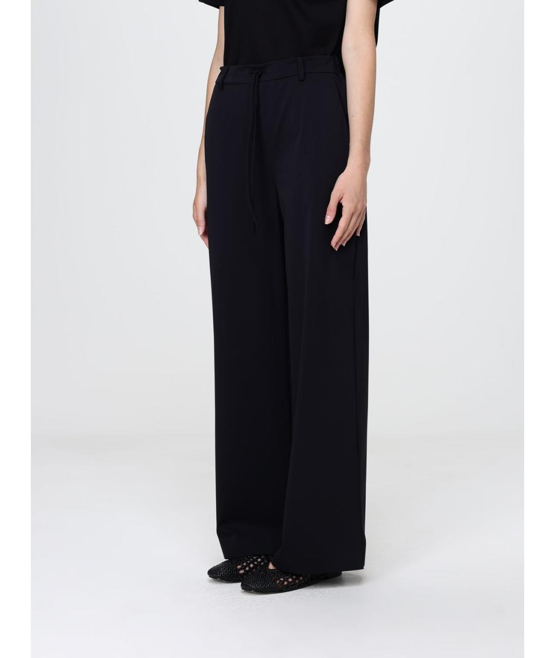 MAX MARA Черные полиамидовые прямые брюки, фото 4
