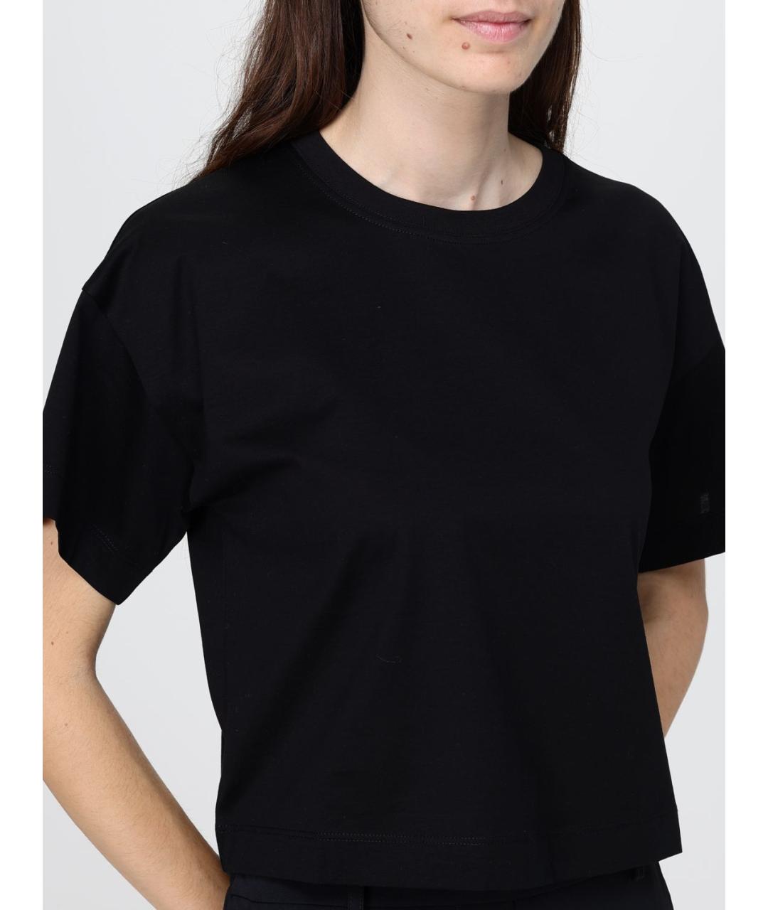 MAX MARA Черная хлопковая футболка, фото 5