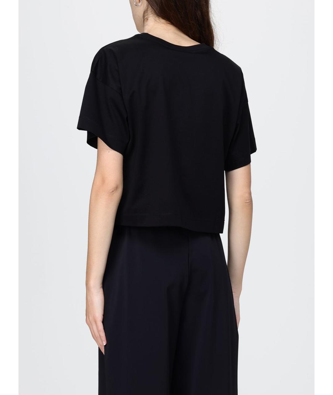MAX MARA Черная хлопковая футболка, фото 3