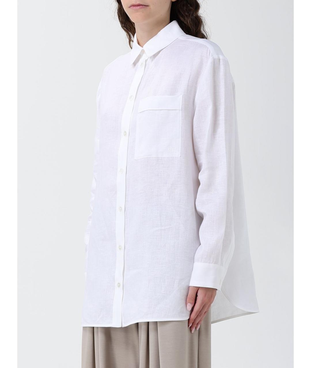 MAX MARA Белая льняная рубашка, фото 4