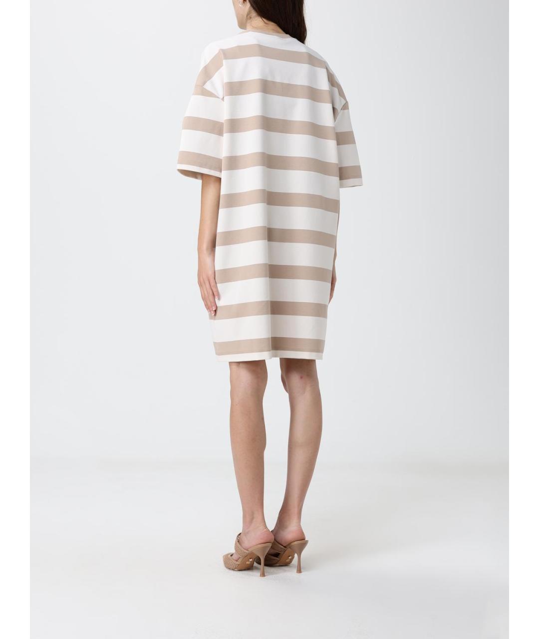 MAX MARA Бежевое вискозное повседневное платье, фото 3