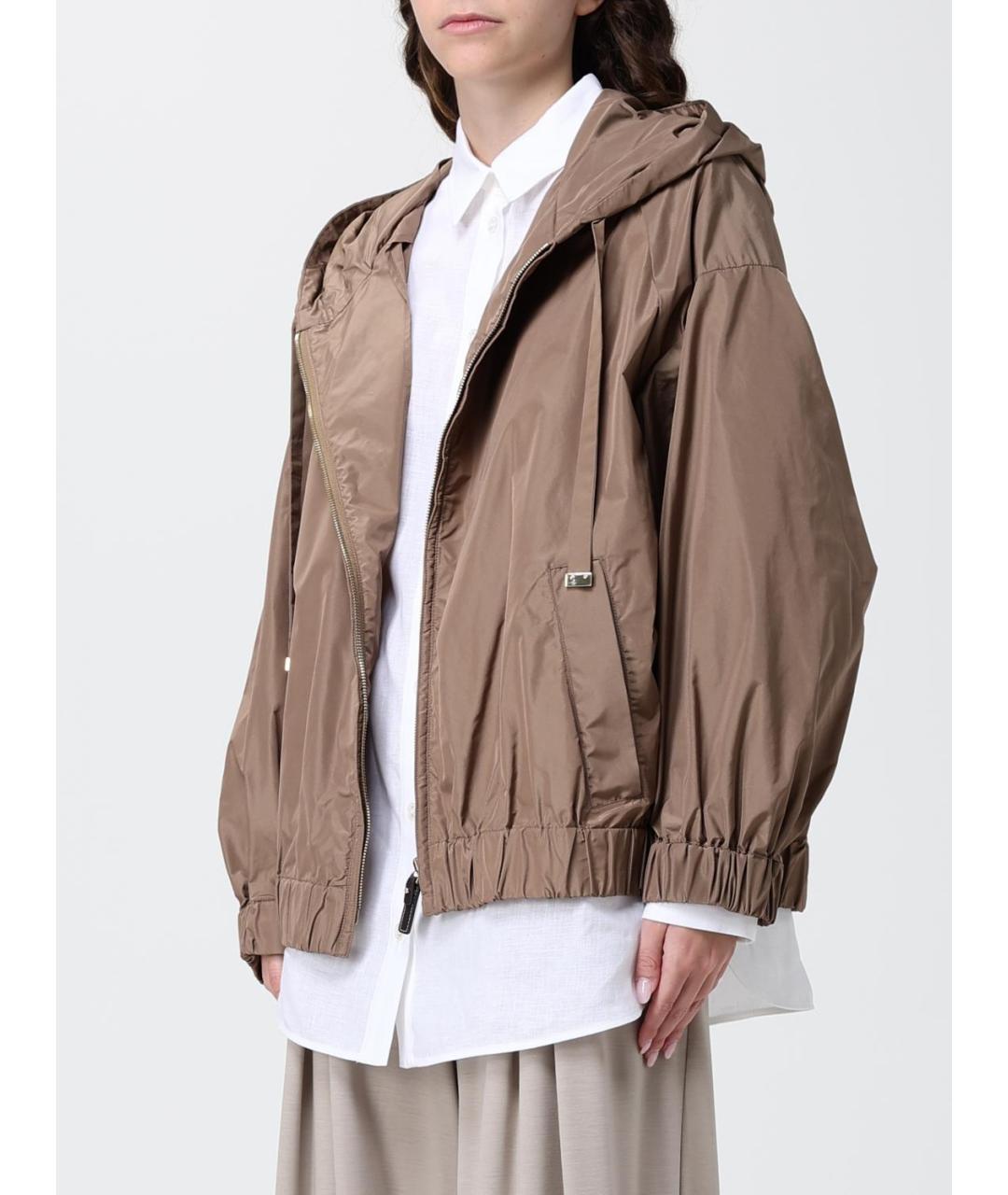 'S MAX MARA Коричневая полиэстеровая куртка, фото 4